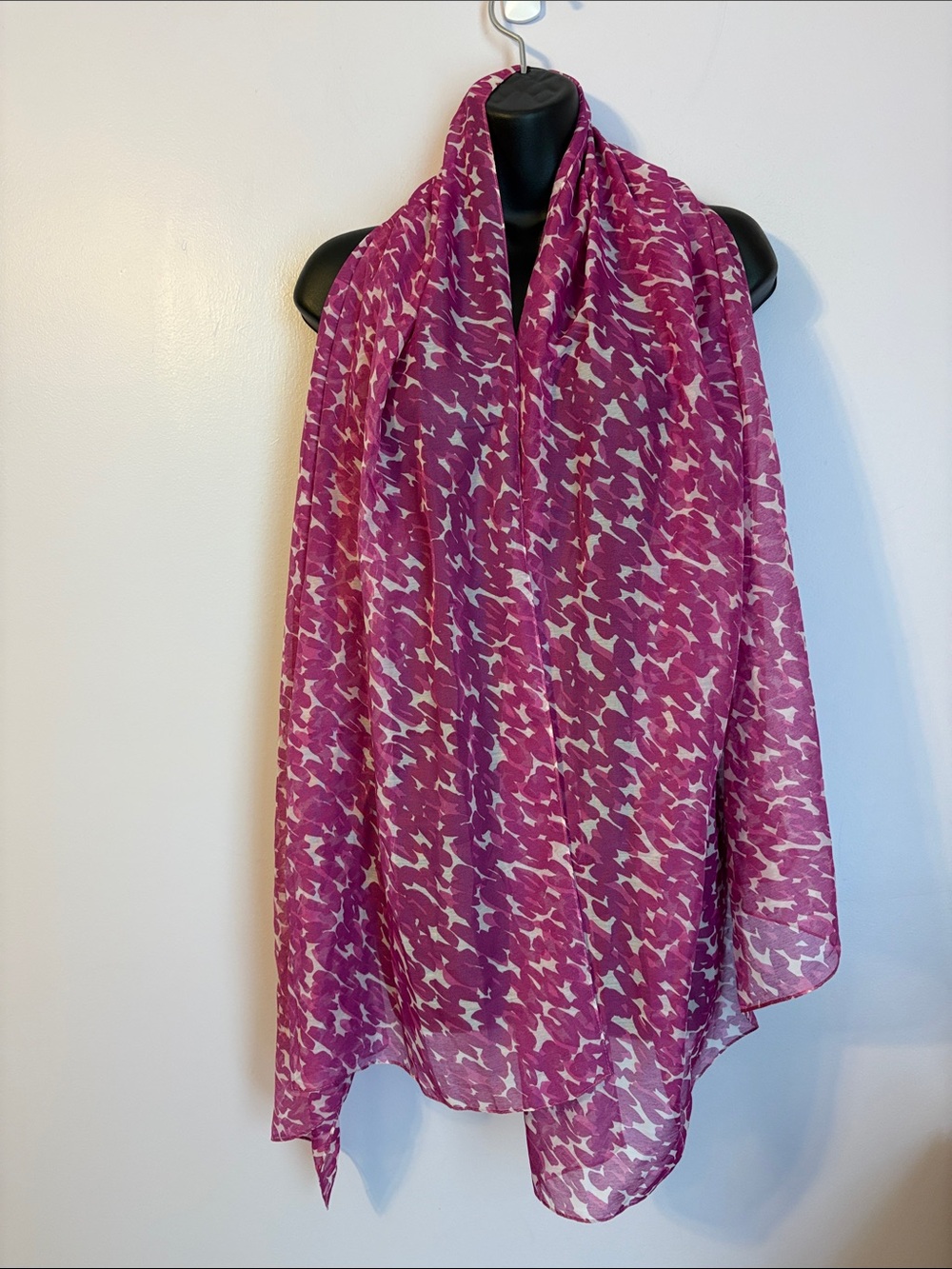 Ann Taylor LOFT Abstract Animal Print Lightweight Semi Sheer Scarf Coverup